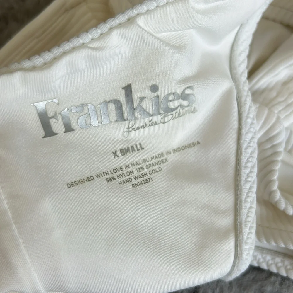 Frankie’s Bikinis Blake Ribbed White One Piece Swimsuit XS